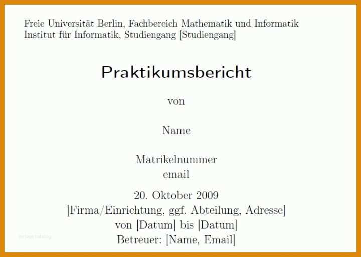 Unvergesslich Praktikumsbericht Vorlage 804x573