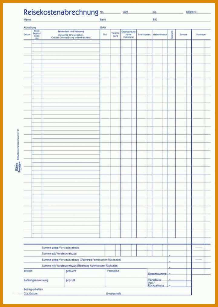 Selten Reisekostenabrechnung Vorlage Kostenlos 723x1016