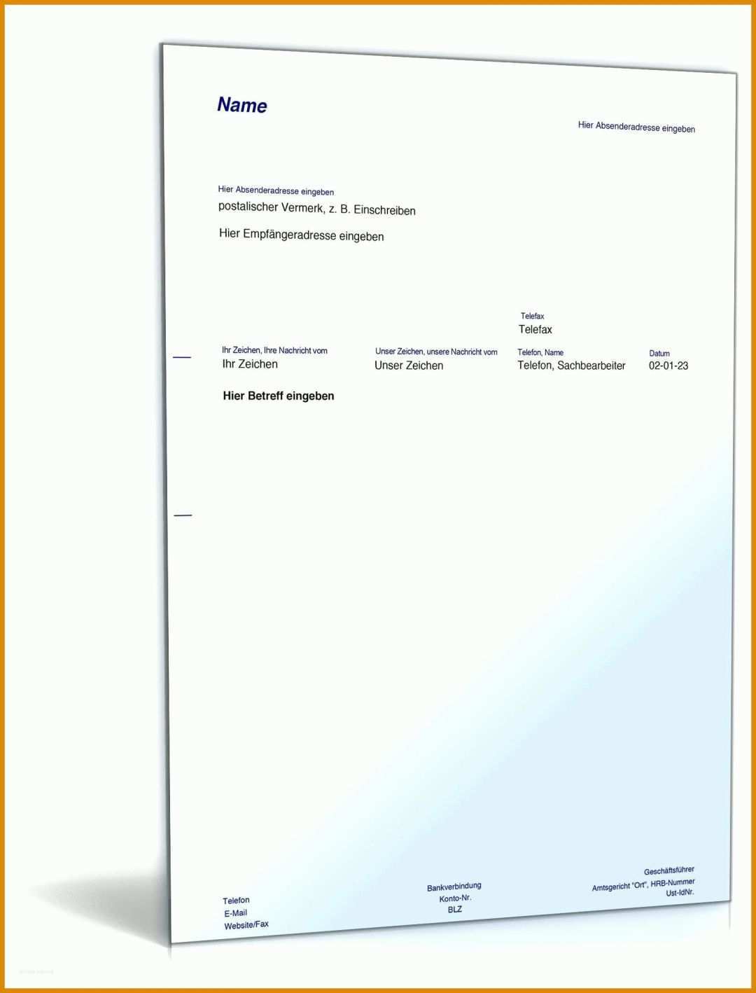 Neue Version Schadensmeldung Kfz Vorlage 1600x2100