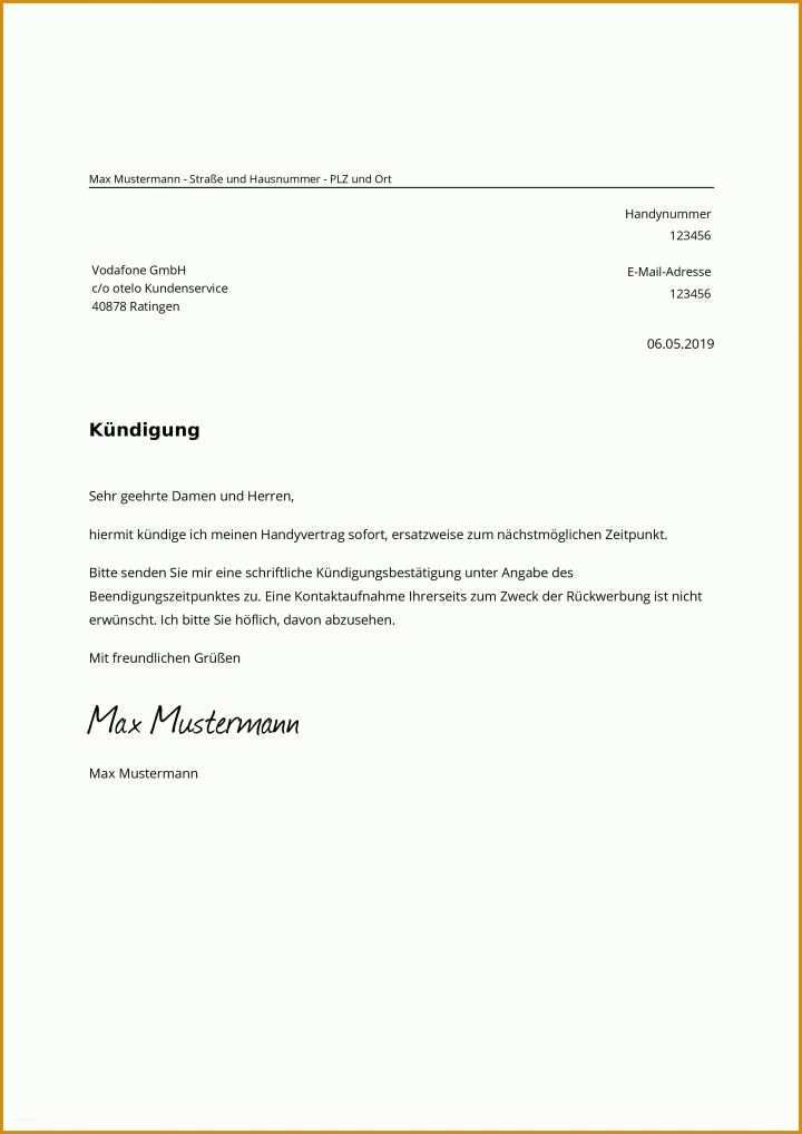 Portierungserklärung Vorlage Otelo Kuendigen