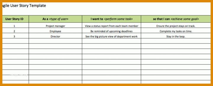 Tolle User Story Vorlage Word 892x361