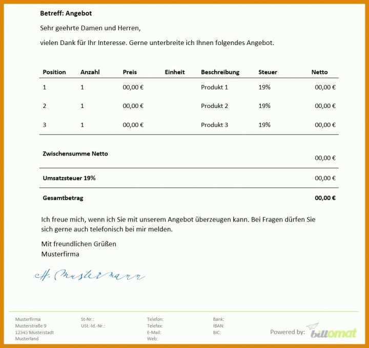 Überraschen Angebot Schriftlich Nachfassen Vorlage 949x896