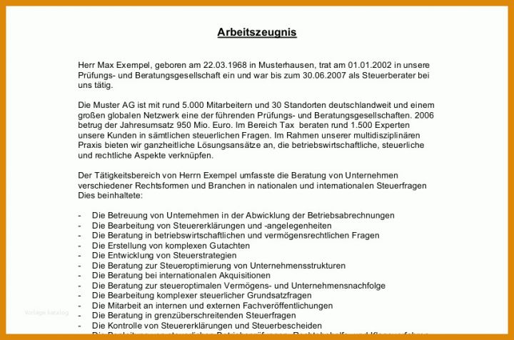 Ausnahmsweise Arbeitszeugnis Vorlage Sehr Gut 849x561