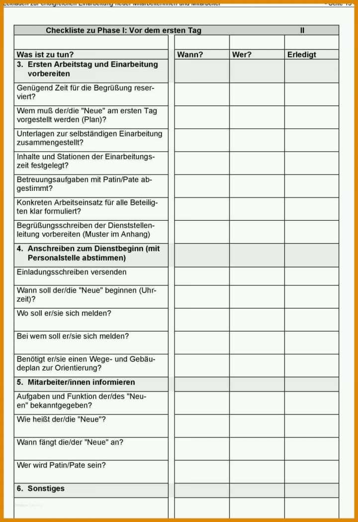 Bemerkenswert Einarbeitungsplan Neuer Mitarbeiter Vorlage Kostenlos 960x1400