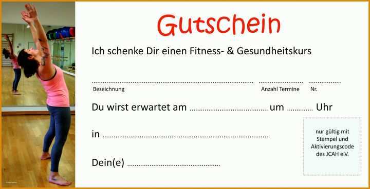 Fitness Gutschein Vorlage Geschenk Gutscheine Fuer Fitness Gesundheitskurse