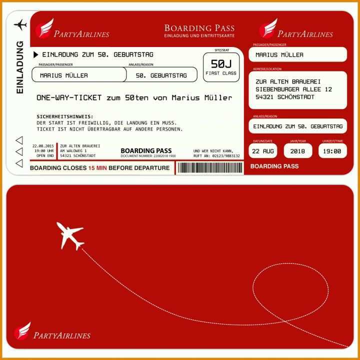 Neue Version Flugticket Vorlage Zum Ausdrucken Pdf 1600x1600