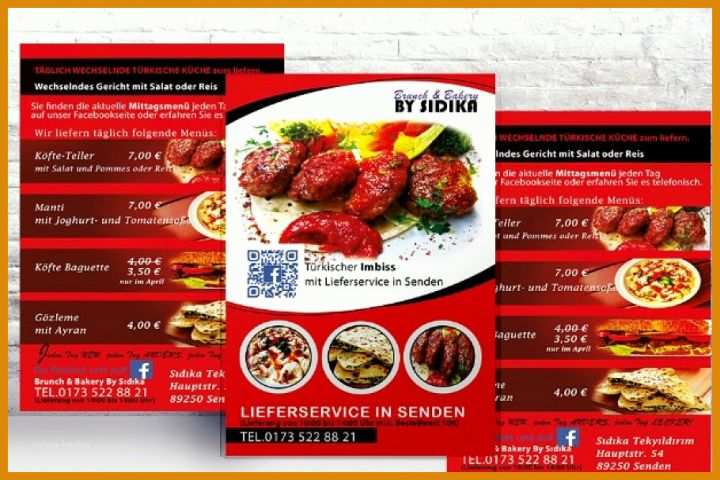 Unvergesslich Imbiss Flyer Vorlage 910x607