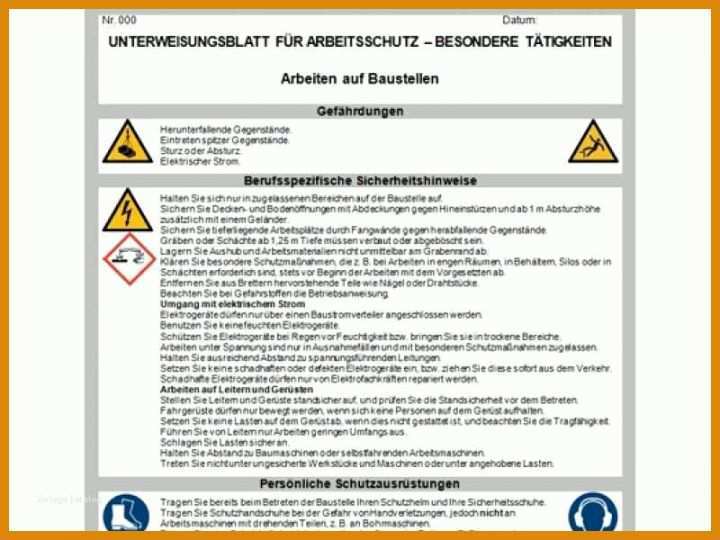 Exklusiv Jährliche Sicherheitsunterweisung Vorlage 800x600
