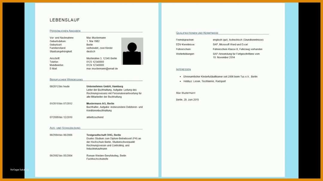 Unvergleichlich Microsoft Office Lebenslauf Vorlage 1280x720