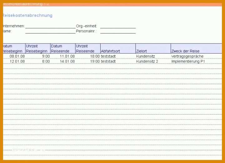 Schockieren Reisekostenabrechnung Vorlage Pdf 736x535