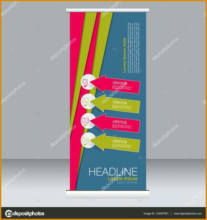 Roll Up Vorlage Stock Illustration Roll Up Banner Stand Template