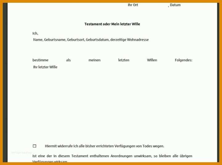 Überraschend Testament Vorlage Pdf 800x596