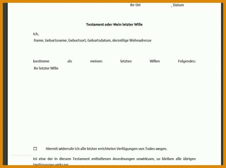 Überraschend Testament Vorlage Pdf 800x596