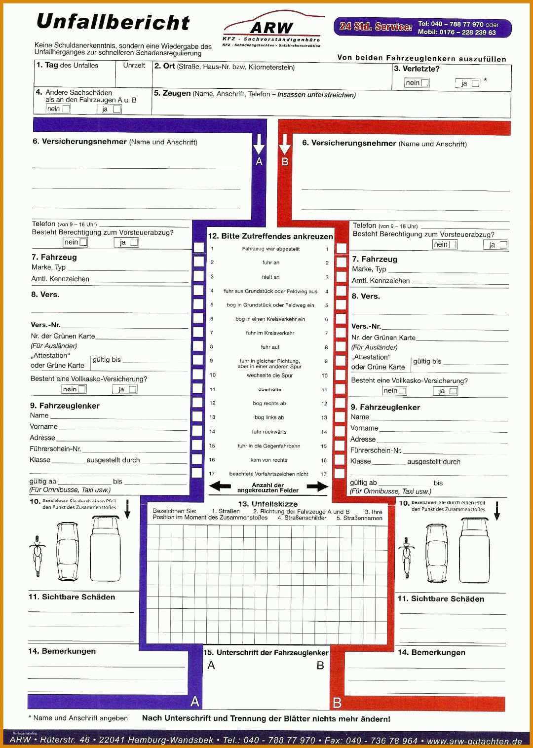 Allerbeste Unfallbericht Vorlage 1643x2307
