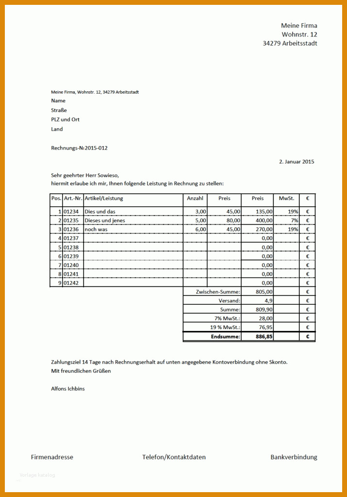 Großartig Vorlage Rechnung Freiberufler Ohne Umsatzsteuer 715x1024