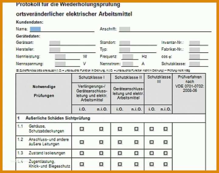 Faszinieren Elektro Prüfprotokoll Vorlage Excel 850x670