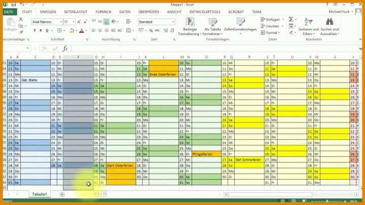 Hervorragend Excel Vorlage Kalender Projektplanung 1280x720