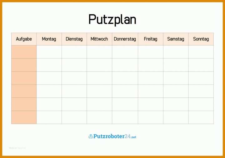 Kreativ Hygieneplan Vorlage Word 1000x705