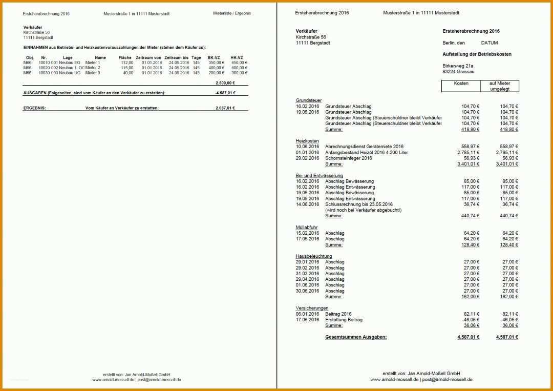 Modisch Nebenkostenabrechnung Vorlage 2230x1576