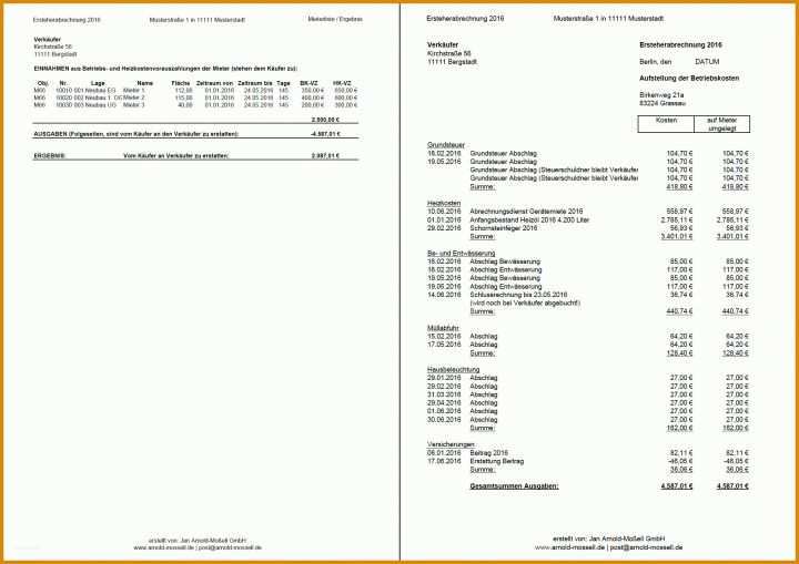 Nebenkostenabrechnung Vorlage Nebenkostenabrechnung Muster Kostenlos Excel