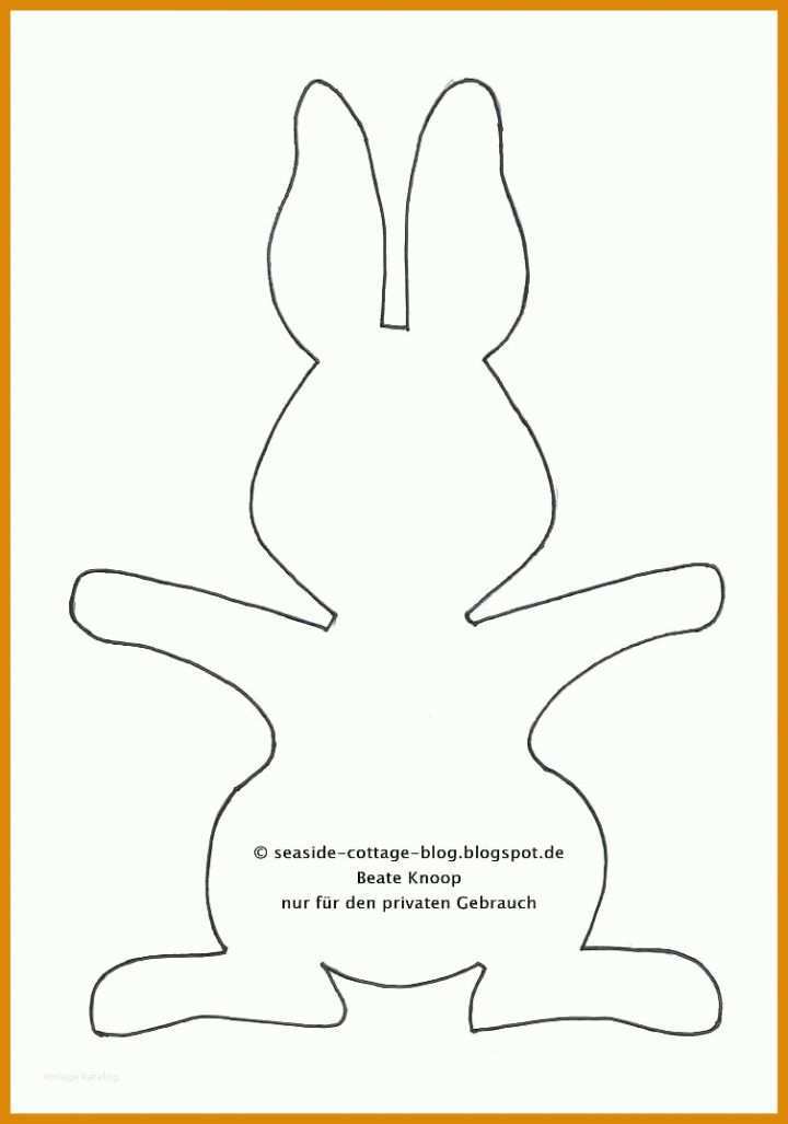 Toll Osterhase Zum Basteln Vorlage 753x1074
