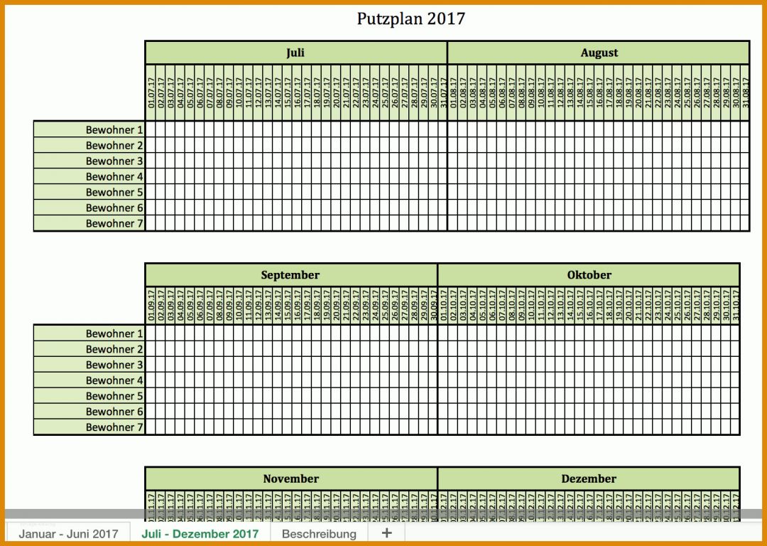 Perfekt Putzplan Vorlage Excel 1574x1120