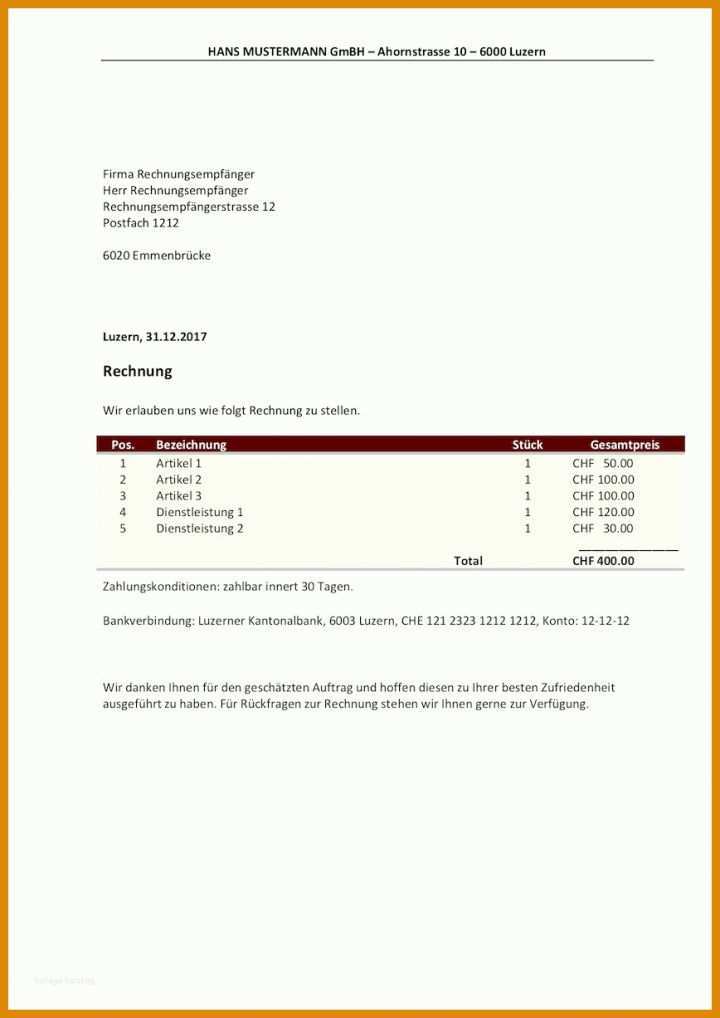 Staffelung Rechnung Ohne Mwst Vorlage 868x1227