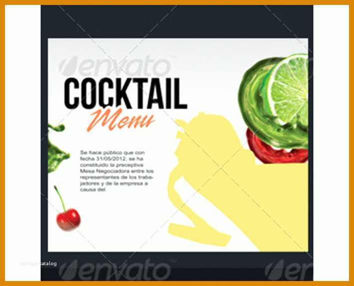 Überraschen Cocktailkarte Vorlage 710x575