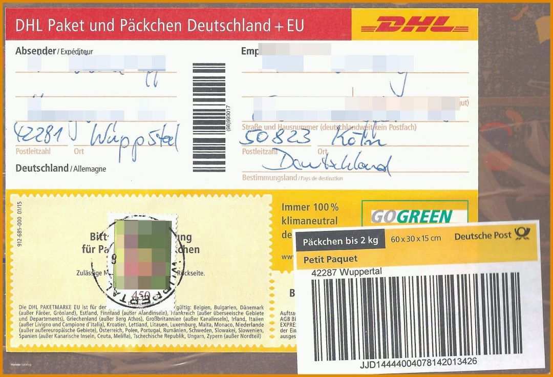 Fantastisch Dhl Paketschein Vorlage 2004x1366