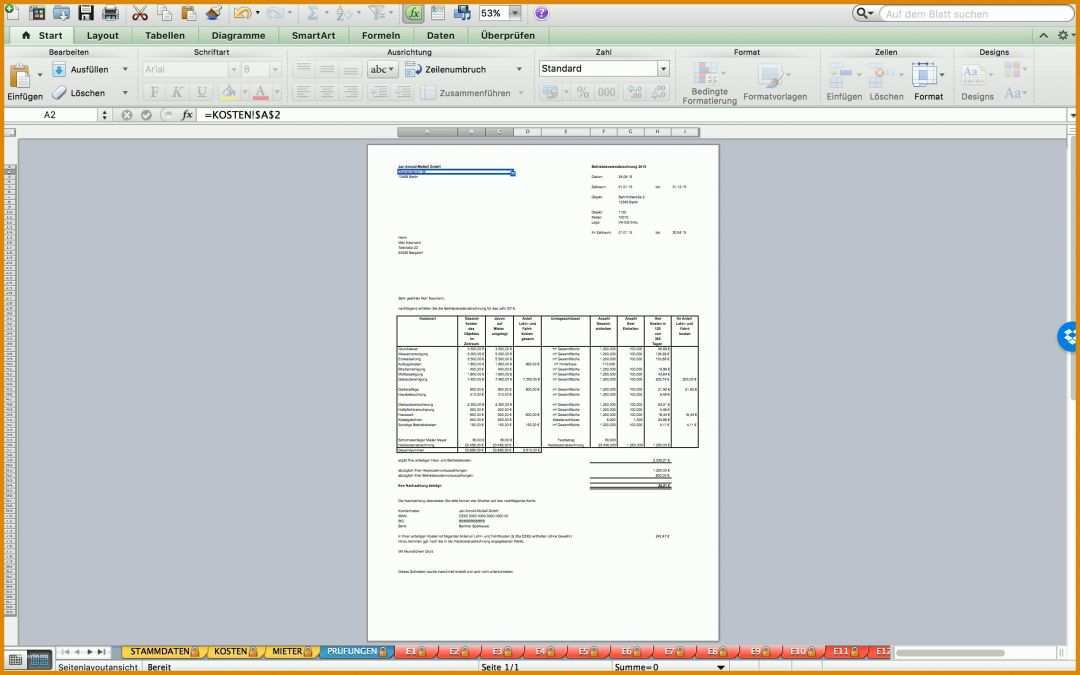 Überraschend Excel Vorlage Betriebskostenabrechnung 2560x1600