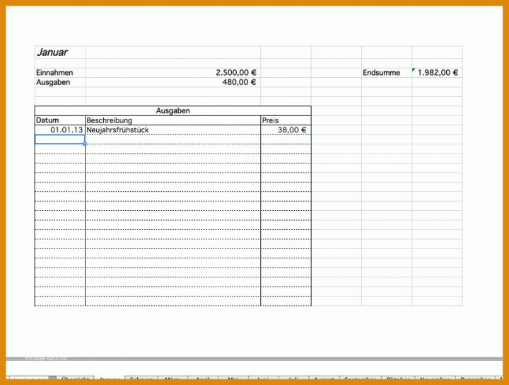 Neue Version Haushaltsbuch Vorlage Einfach 858x648