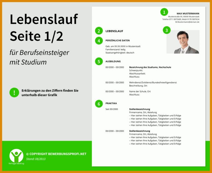 Lebenslauf Vorlage Studium Berufseinsteiger Mit Studium