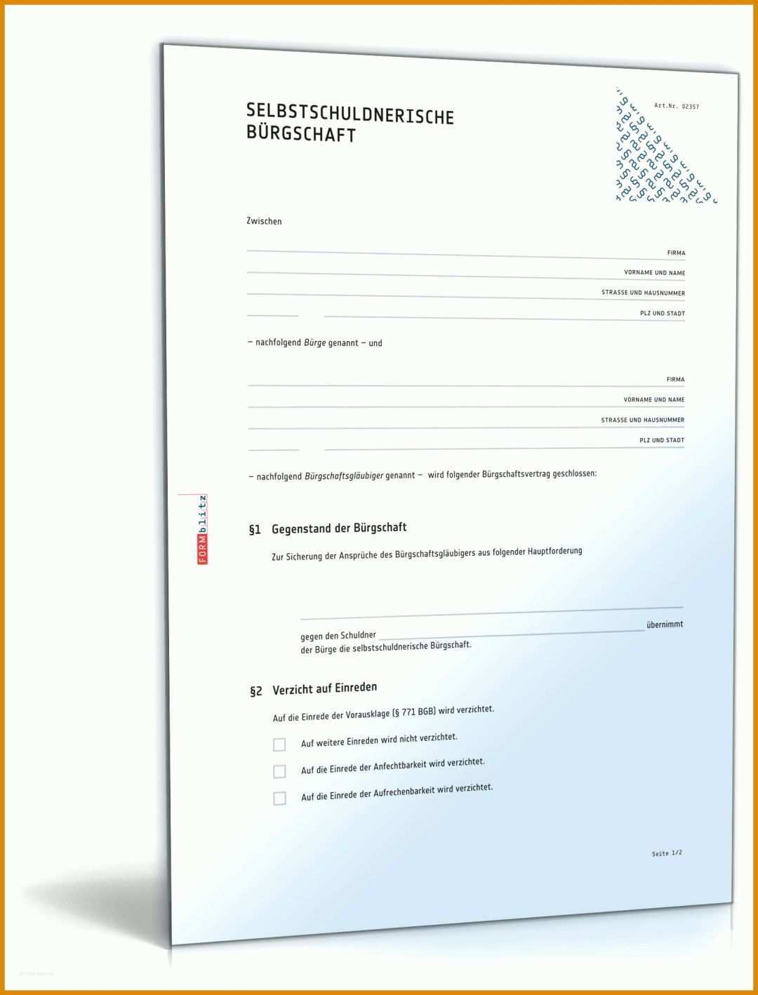 Ausgezeichnet Mietbürgschaft Vorlage Pdf 1600x2100