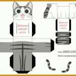 Ausgezeichnet Papercraft Vorlagen Kostenlos Katze 736x582