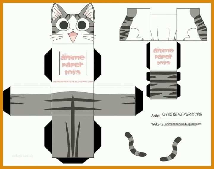 Spektakulär Papercraft Vorlagen Kostenlos Katze 736x582