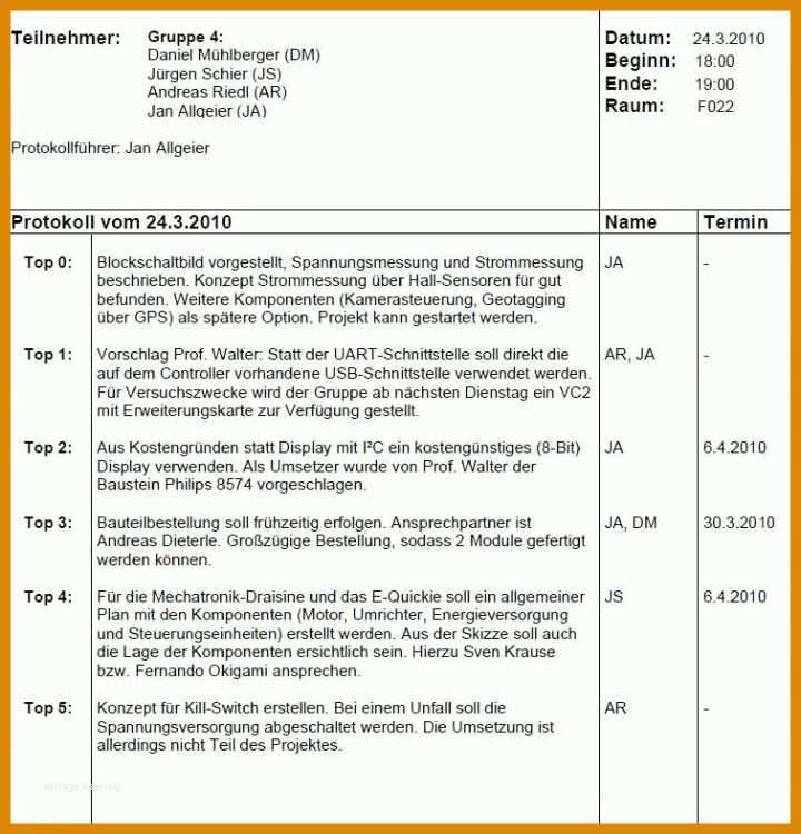 Wunderschönen Protokoll Vorlage Pdf 756x788