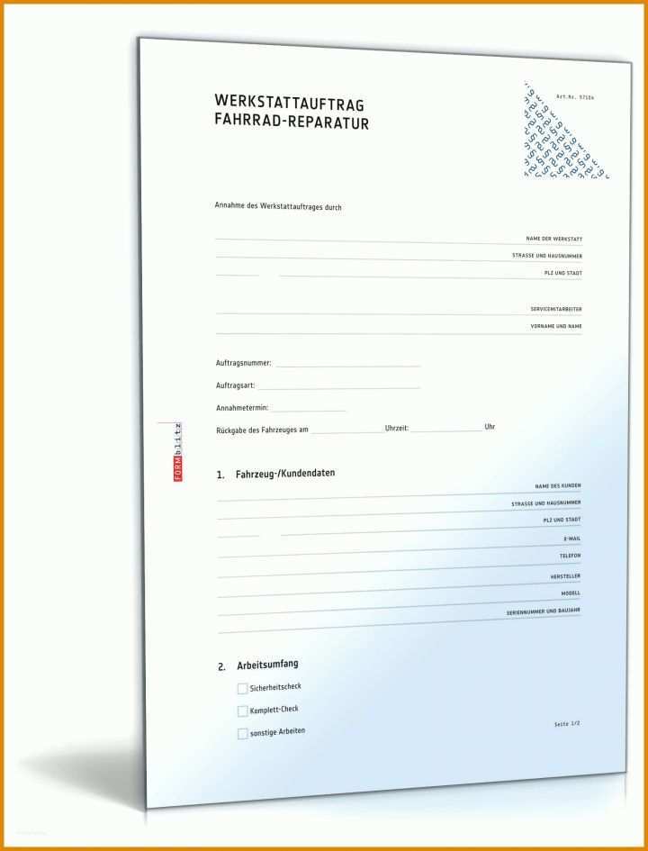 Schockieren Reparaturauftrag Vorlage 1600x2100