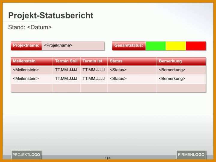 Sensationell Statusbericht Projektmanagement Vorlage 800x600