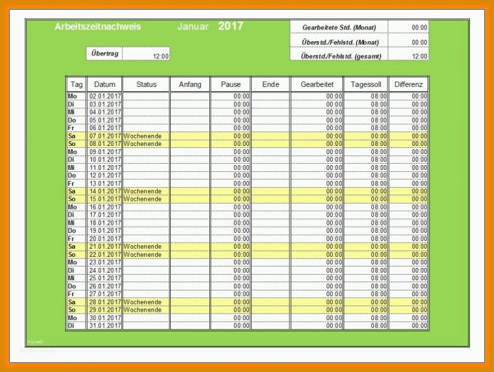 Ausgezeichnet Stundenzettel Excel Vorlage Kostenlos 2017 1028x775