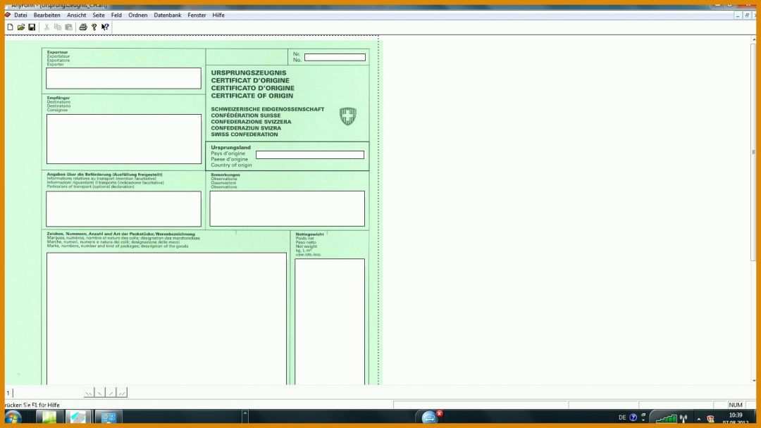 Unvergleichlich Ursprungszeugnis Excel Vorlage 1600x900