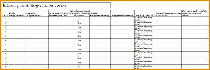 Unvergesslich Verfahrensverzeichnis Excel Vorlage 1625x544