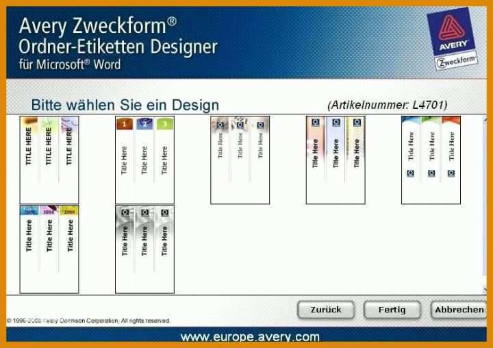 Auffällig Avery Zweckform 3666 Vorlage 780x550
