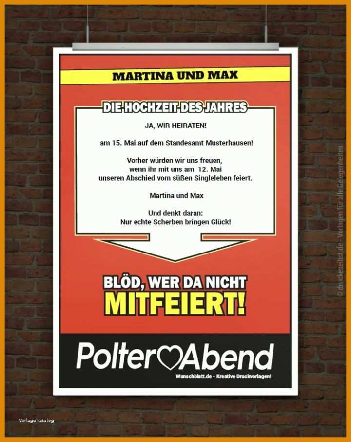 Angepasst Flyer Polterabend Vorlage Kostenlos 740x930