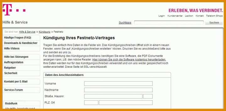 Exklusiv Kündigung Kabel Deutschland Vorlage Pdf 998x490