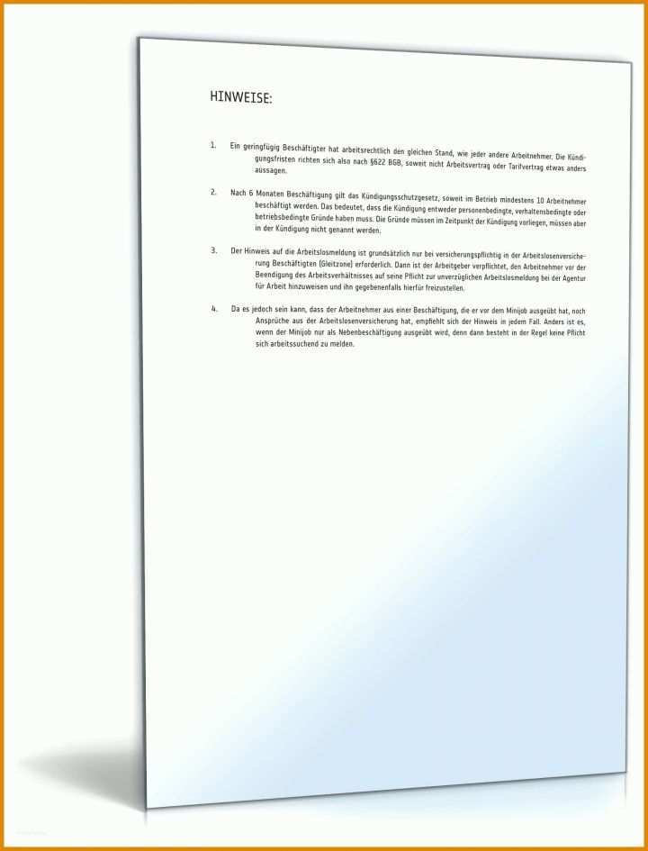 Rühren Kündigung Minijob Vorlage 1600x2100