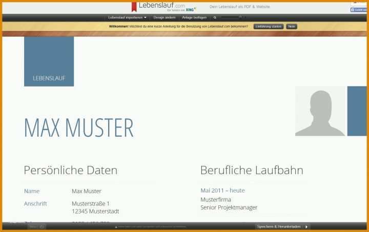 Phänomenal Lebenslauf Vorlage Xing Login 1652x1039