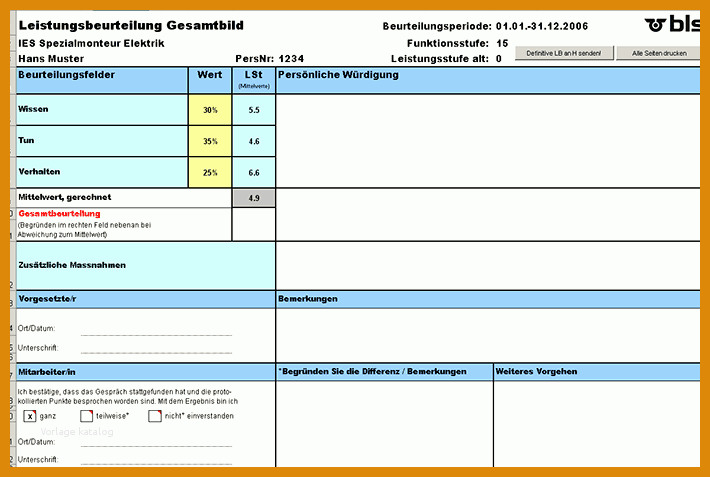 Ideal Mitarbeiterbeurteilung Vorlage Excel 710x477