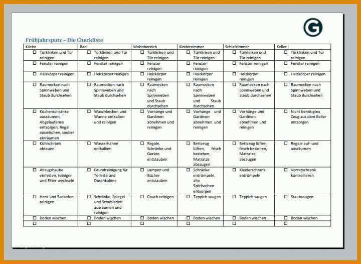 Faszinieren Putzplan Vorlage Zum Ausdrucken 916x669