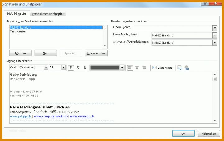 Unglaublich Signatur Outlook Vorlage 994x626