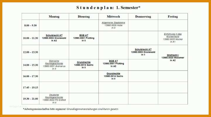 Einzigartig Stundenplan Vorlage 900x500